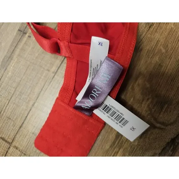 Adore Me Red Satin Gynger Lined Bra Women's Size 1X - Picture 7 of 9